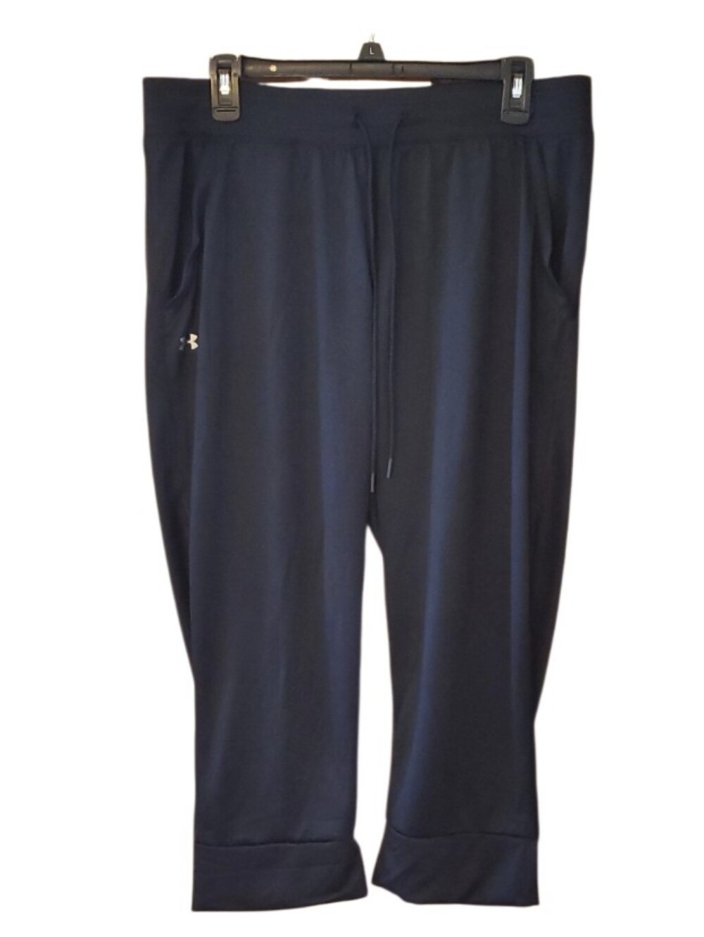 Under Armour Women's Black Heatgear Performance Loose Jogger Capris Size L